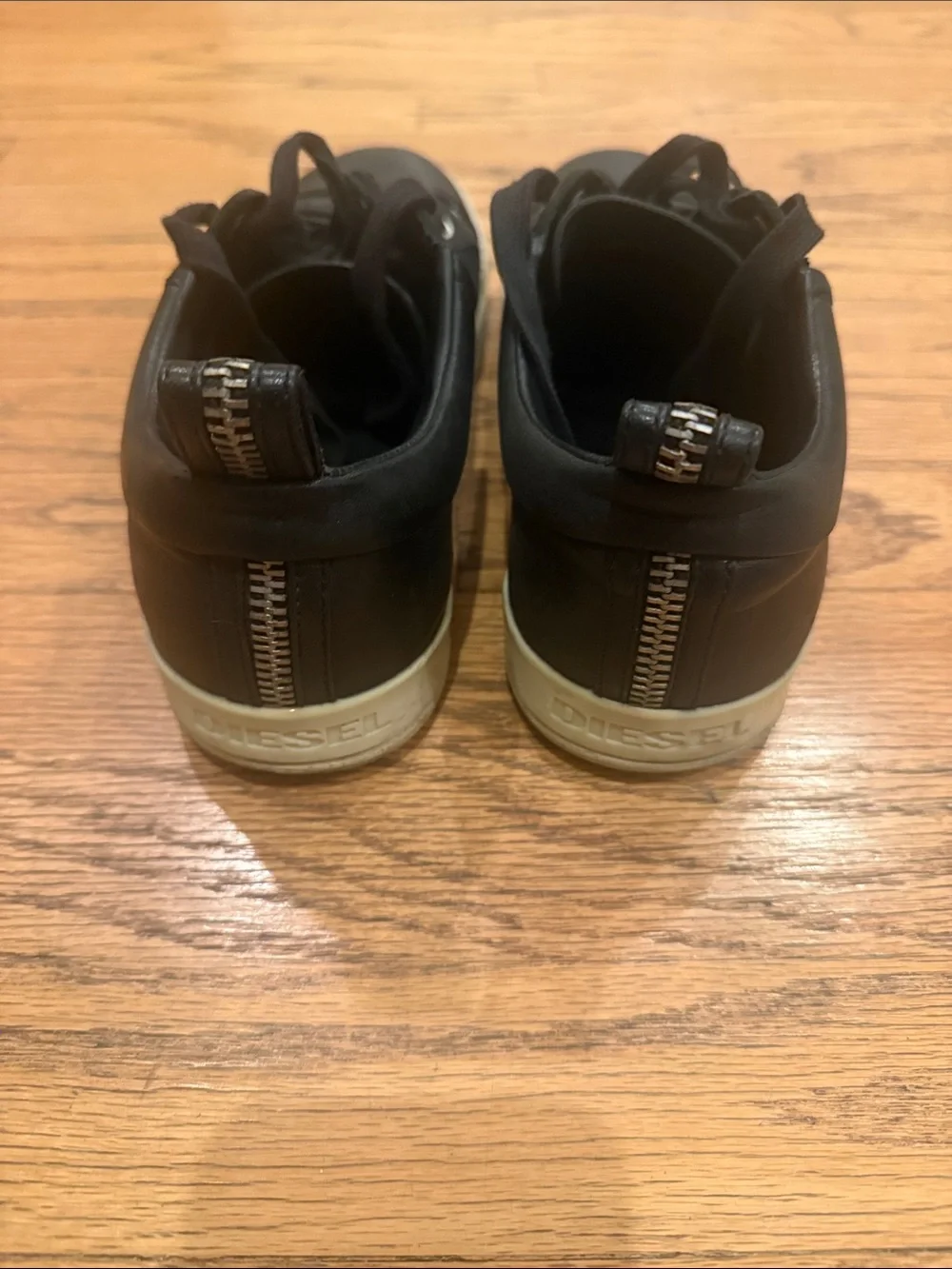 Diesel S-Marquise Low Black Leather Sneakers Luxury Casual Men’s US Size 9